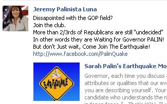 somebody missed the part where Palin dropped out, and dropped out, and came back and dropped out again